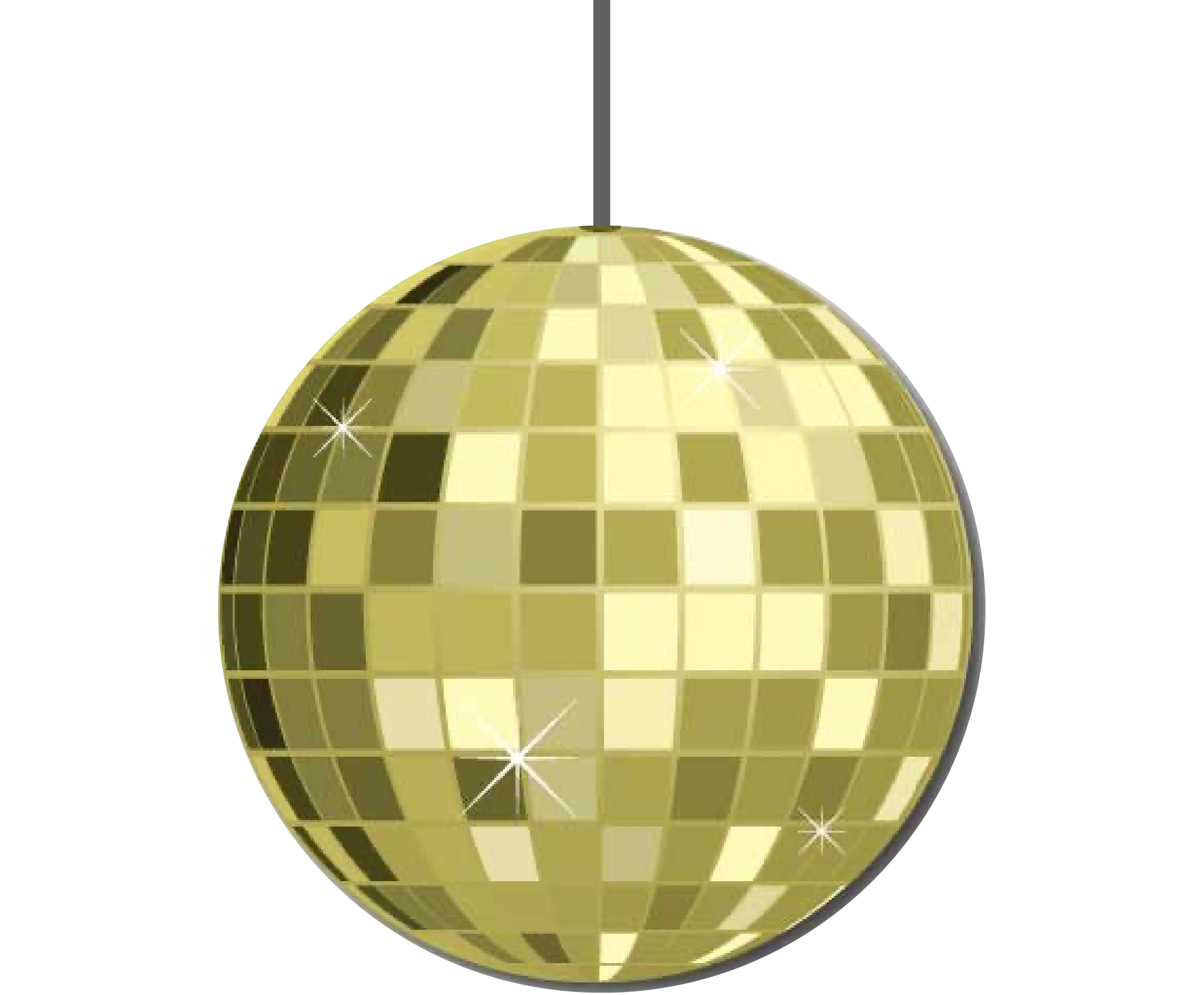 Gold disco ball graphic for Charleston Wonderland